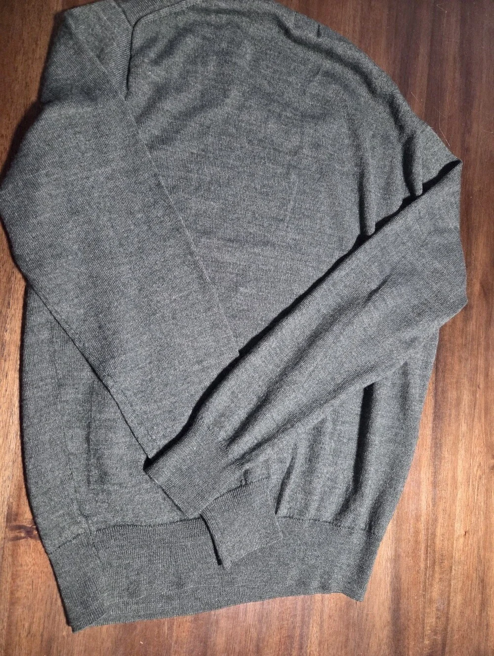 J. Crew Men's Dark Green Wool Crewneck Sweater